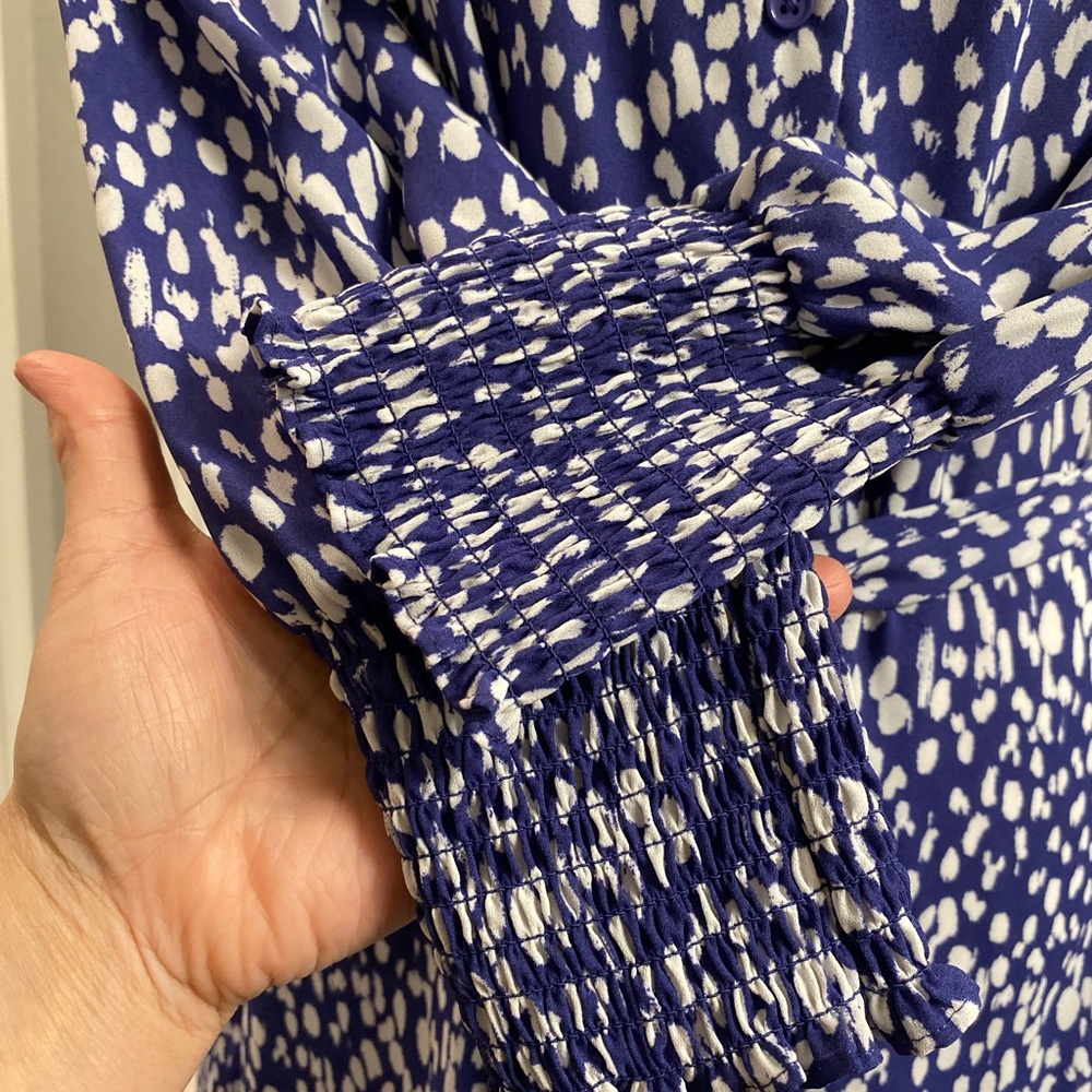 Collective Concepts Blue and White Printed Midi Dress - Picture 6 of 8
